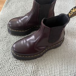 Burgundy doc martens boots size 6 womens