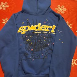Blue Web Sp5der Hoodie (NEW)