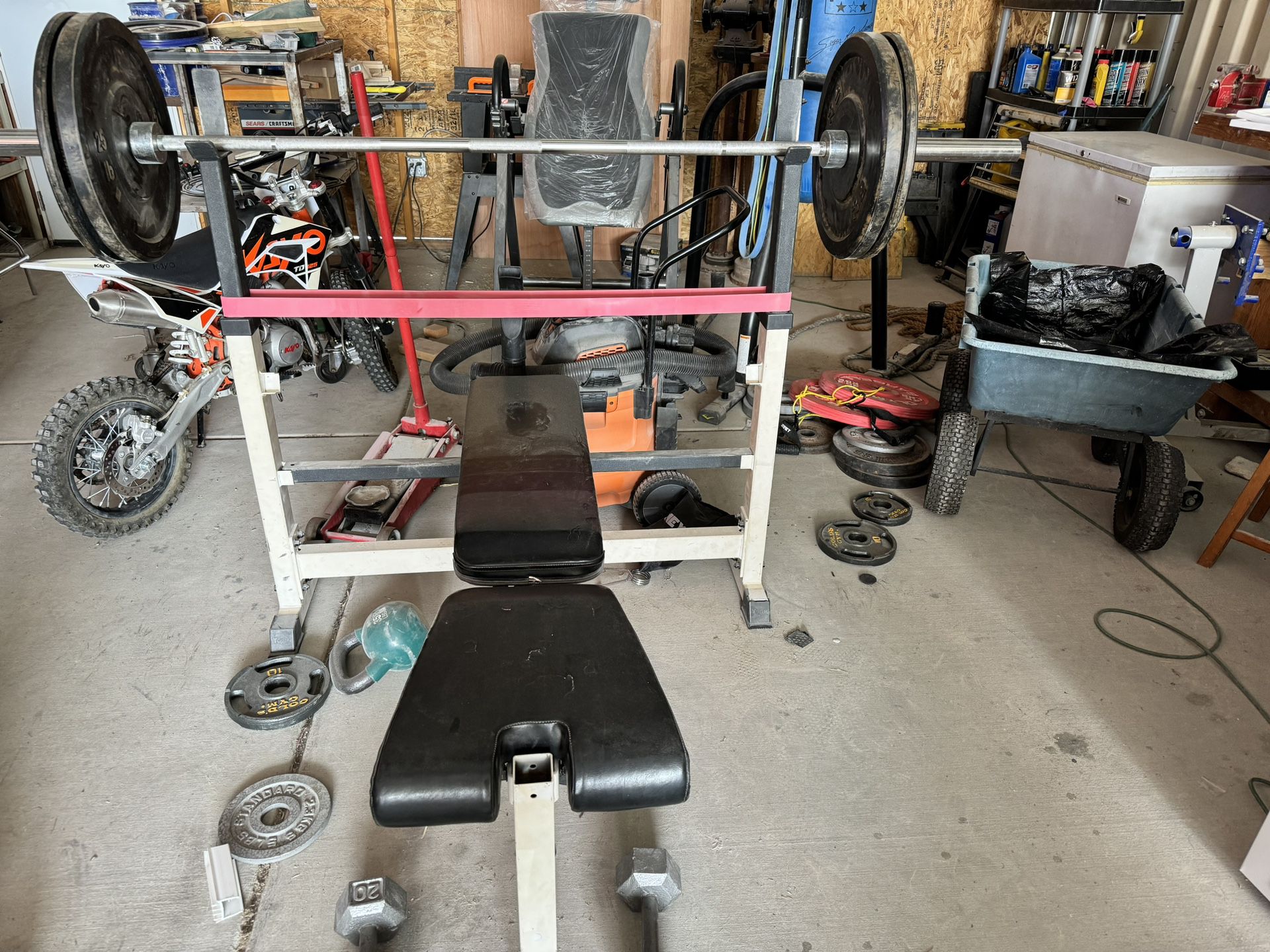 Weight Bench And Assorted Weights