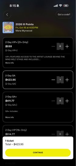 iii points ticket