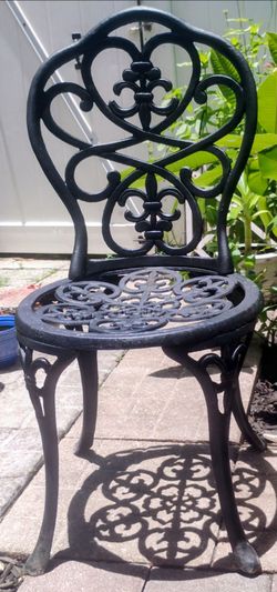 Black Cast Aluminum Patio Outdoor  Chair