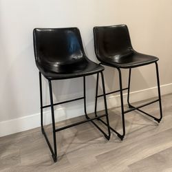 Black Counter Height Barstools (Set of 2) - $50