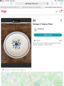 Vintage 6” Adams Plate