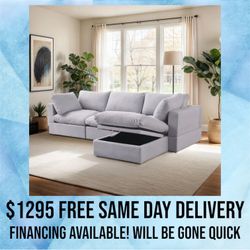 FREE DELIVERY New In Box 4 Piece Gray Modular Cloud Sectional Couch Sofa Grey