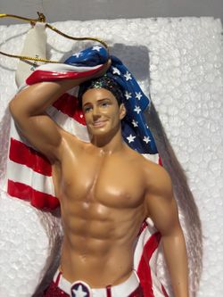 December Diamonds Patriot Merman Christmas Ornament 2017 – Original Box