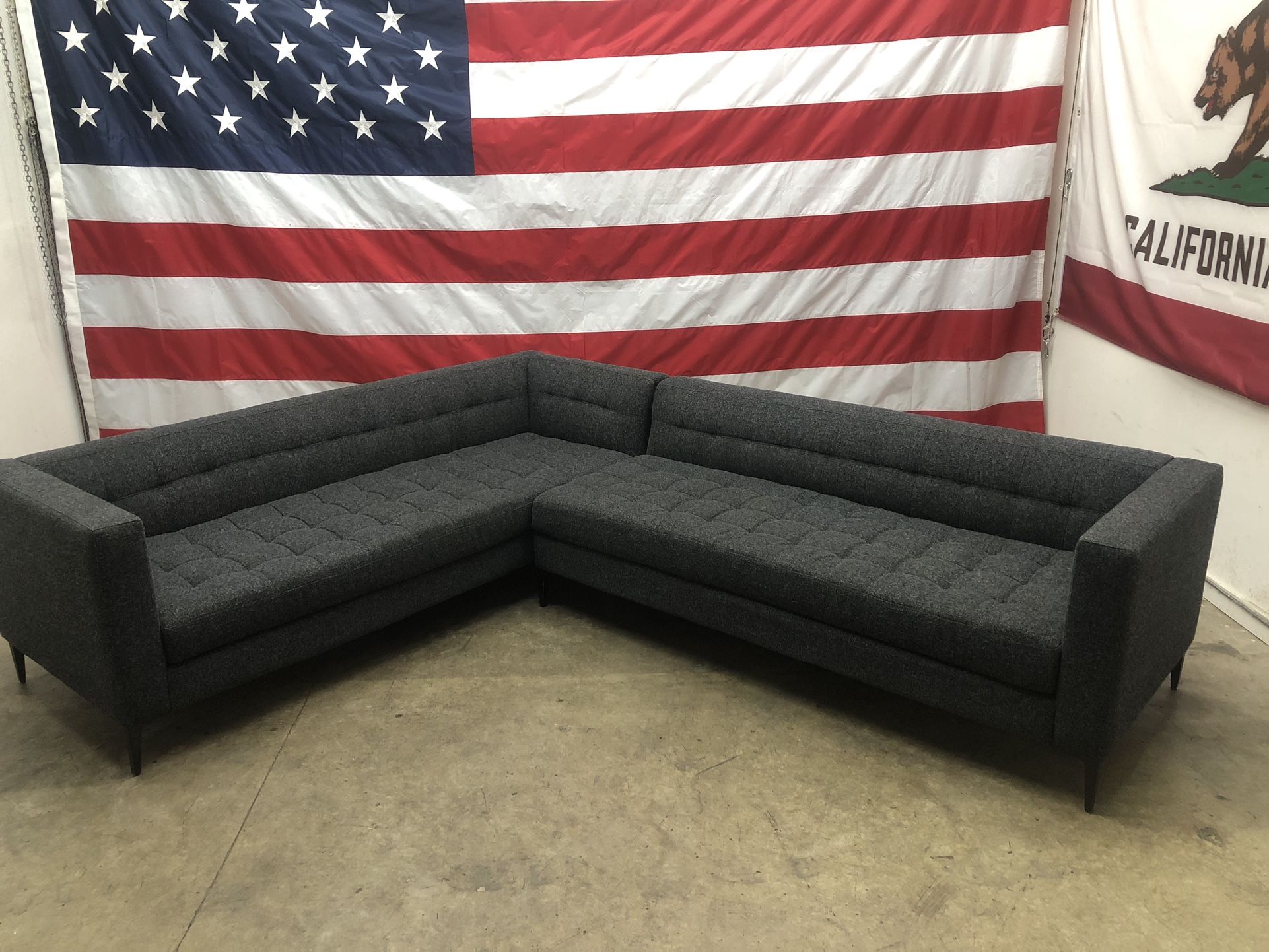 Living Spaces 2 Piece Sectional Couch 