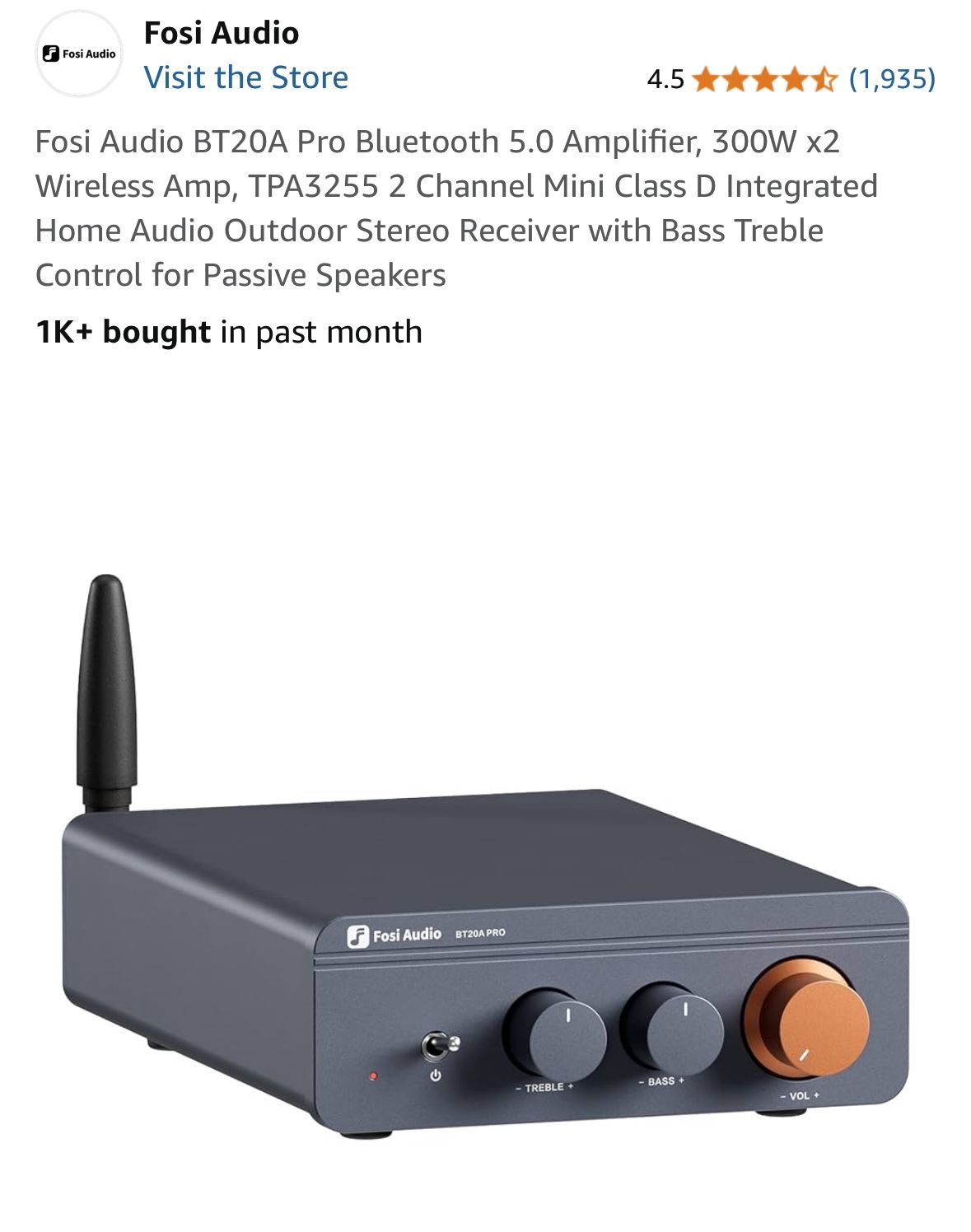 Fosi Audio P3 Tube Preamp Headphone Amplifier Home Audio Preamplifier Mini Vacuum Pre Amp Receiver with Bluetooth aptX LL HD Bass Treble Tone Controls
