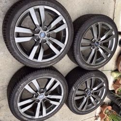 4 - 245/40r18 5x4.5 5x114.3 Stock Subaru Wrx STI Outback Crosstrek Rims Wheels Good 90% Treads Continental Viking Contact 7 Snow Winter Tires!
