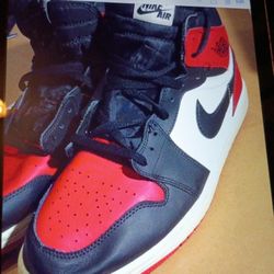 NIKE AIR JORDAN 1 RETRO OG HIGH BRED TOE RED MEN'S SIZE 11