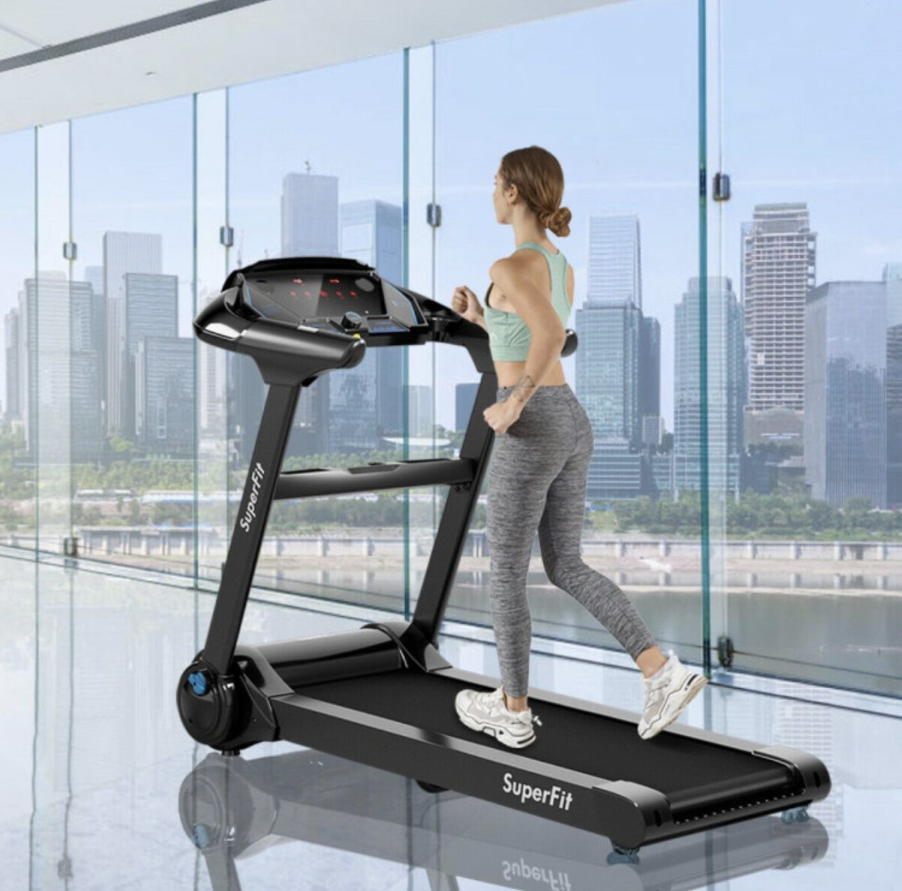 Costway - 2.25HP Folding Treadmill Running Machine LED Touch Display