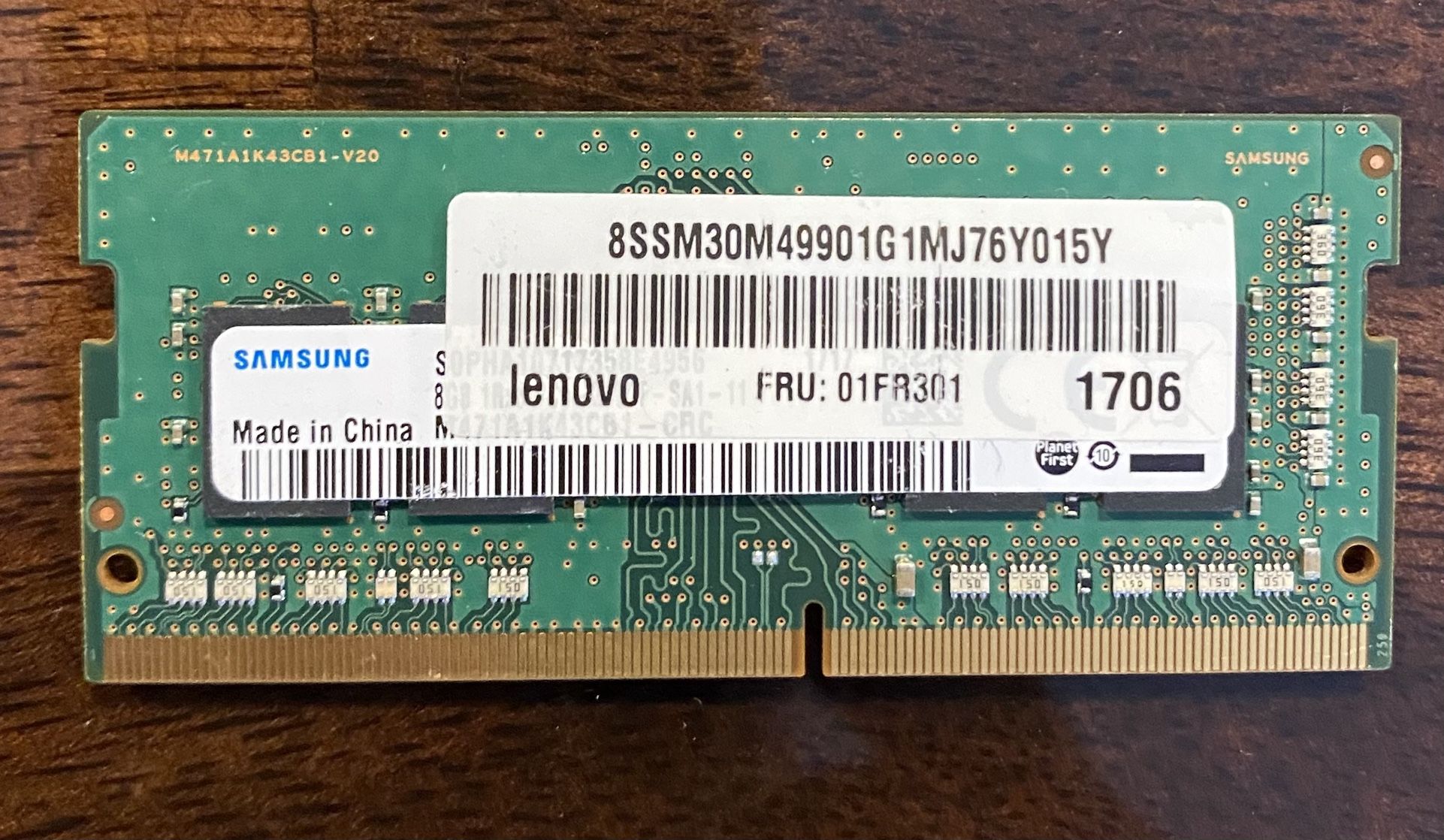 (003) Samsung 8GB DDR4 3200MHz PC4-25600 (PC4-3200AA) CL22 SODIMM 1Rx8 Single Rank 1.2V 260-Pin Laptop, Notebook RAM Memory