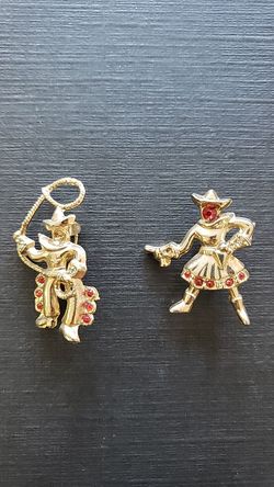 Cowboy and cowgirl shirt pins