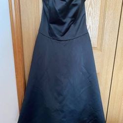 Vintage Black Tea Length Prom Bridesmaid Dress Womens size 10 Y2K