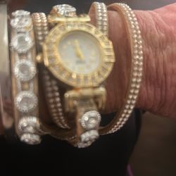 Wrap Around Gold Tone Watch New