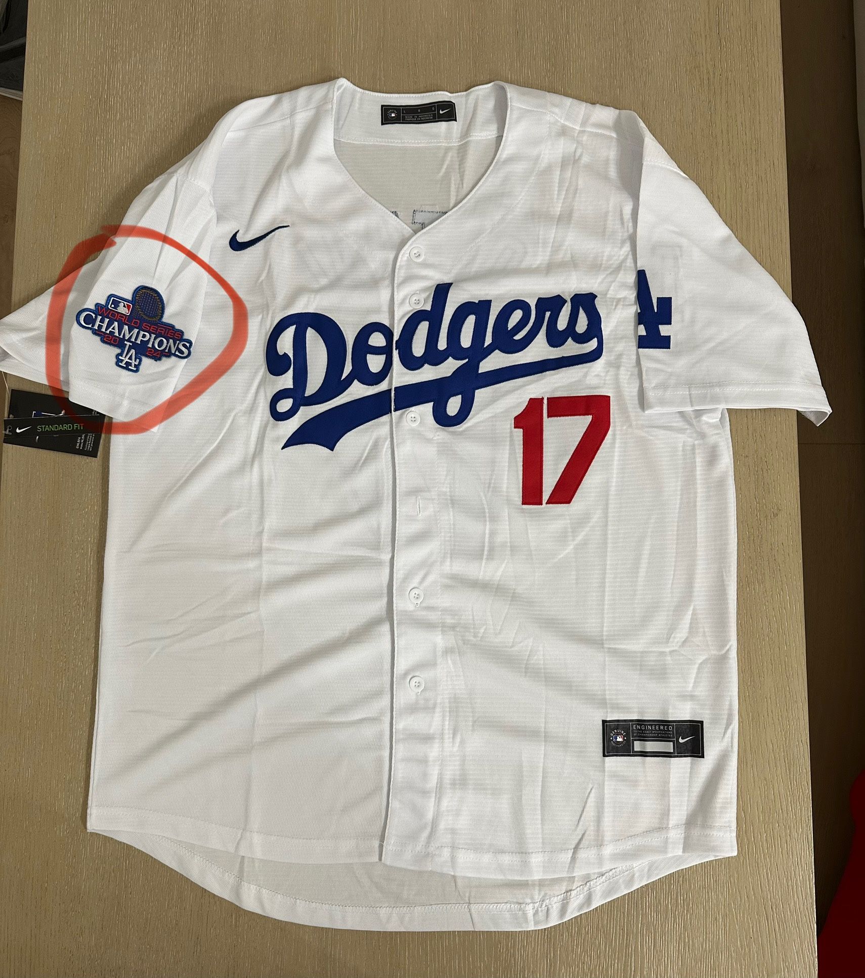 2024 World Series Jersey Patch Shohei Ohtani Los Angeles Dodgers