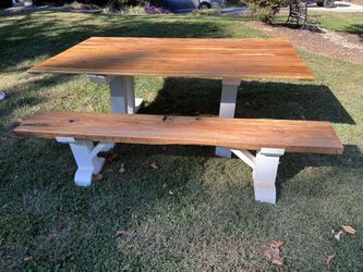 Beautiful Oak Table And Bench - seats 10!