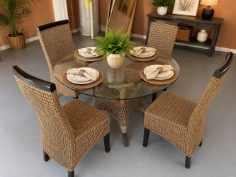 Coastal Glass Dining Set – 5 Piece Set