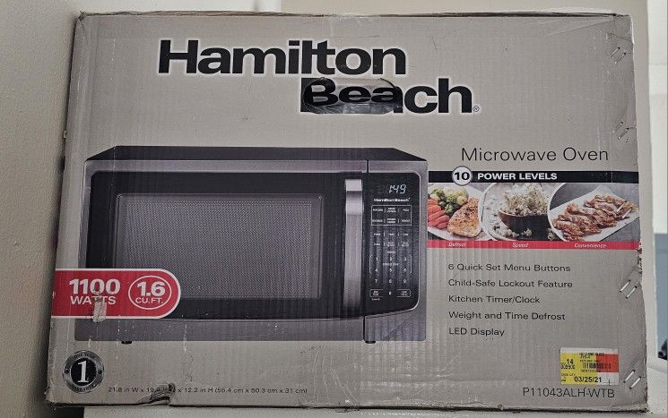 Hamilton Beach 1.6 Cu Ft 1100 Watt Microwave