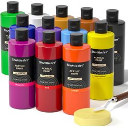 12 Colors Acrylic Paint Set 473ml Rich Pigments High for Artists Canvas Wood