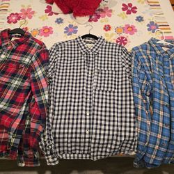 Three Abercrombie Plaid Shirt