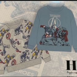 MARVEL COMICS (5) BOYS SWEATSHIRTS 2 PACK NEW WITH TAGS.