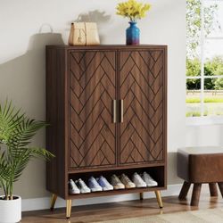 BYBLIGHT Lauren Brown Shoe Cabinet