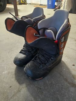Snowboard and Burton boots