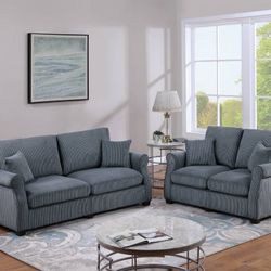 Dark Gray  Sofa & Loveseat 