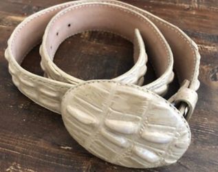 CROCODILE ALLIGATOR Men’s Beige Western Vaquero Belt Made In Mexico