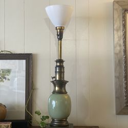 #1940‘s Stiffel Bronze Celadon Porcelain Lamp