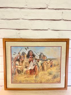 Michael Gentry Signed Art Custer's Nemesis Sioux Native W/COA