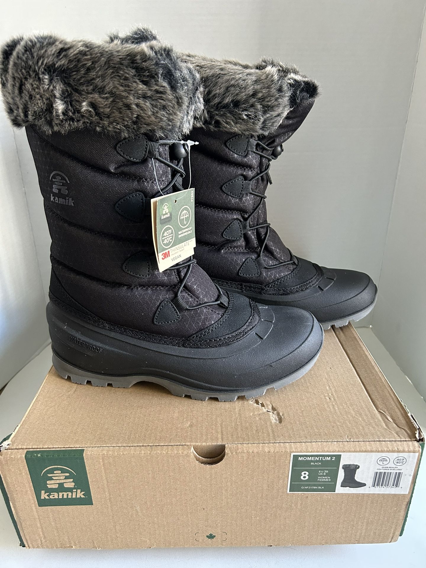 Kamik Women's Momentum 2 Snow Boots Black Sz 8