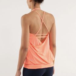 LULULEMON Coral Orange Flow And Go Tank Top II