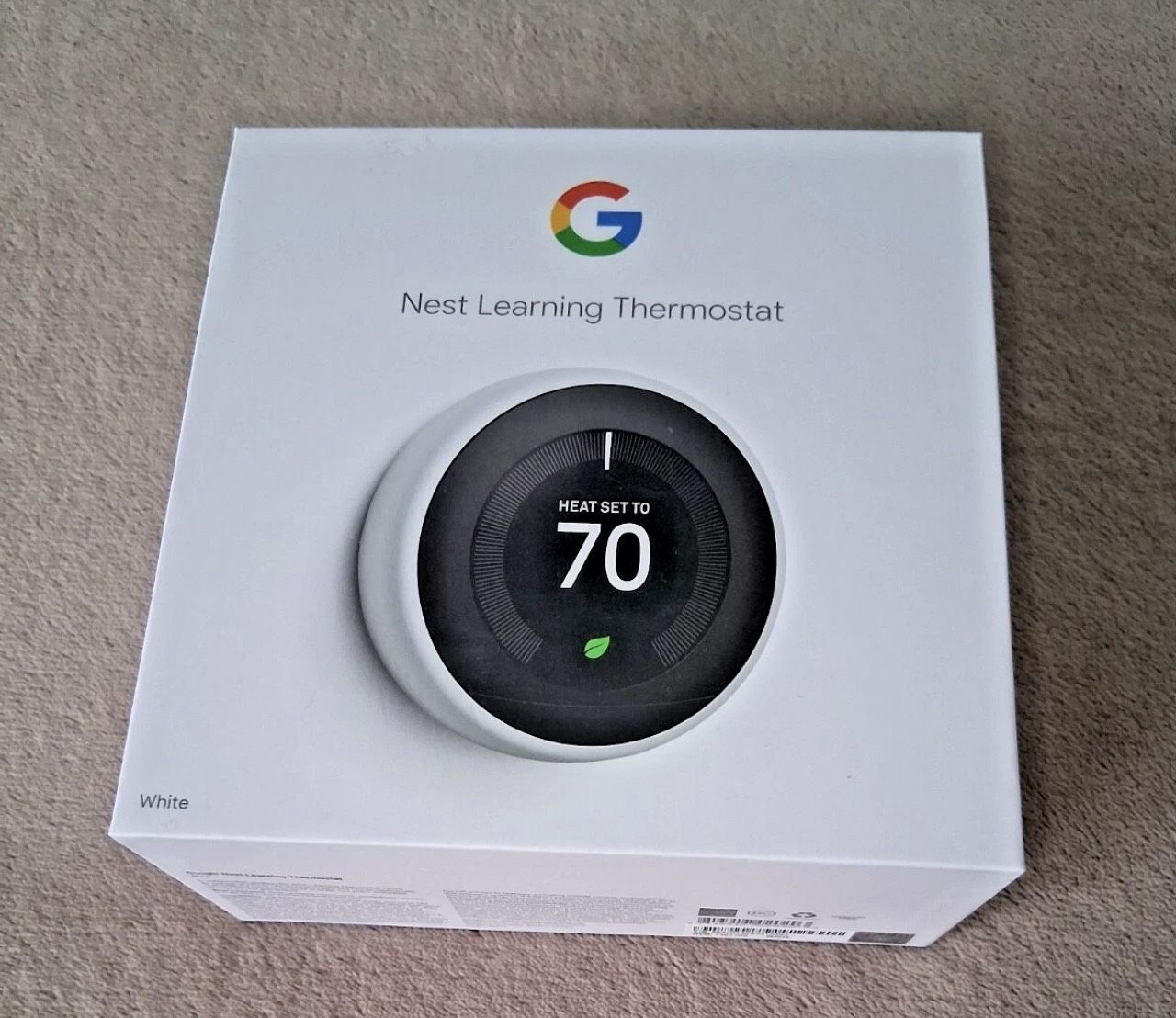 Google Nest Learning Thermostat (3rd Generation), White