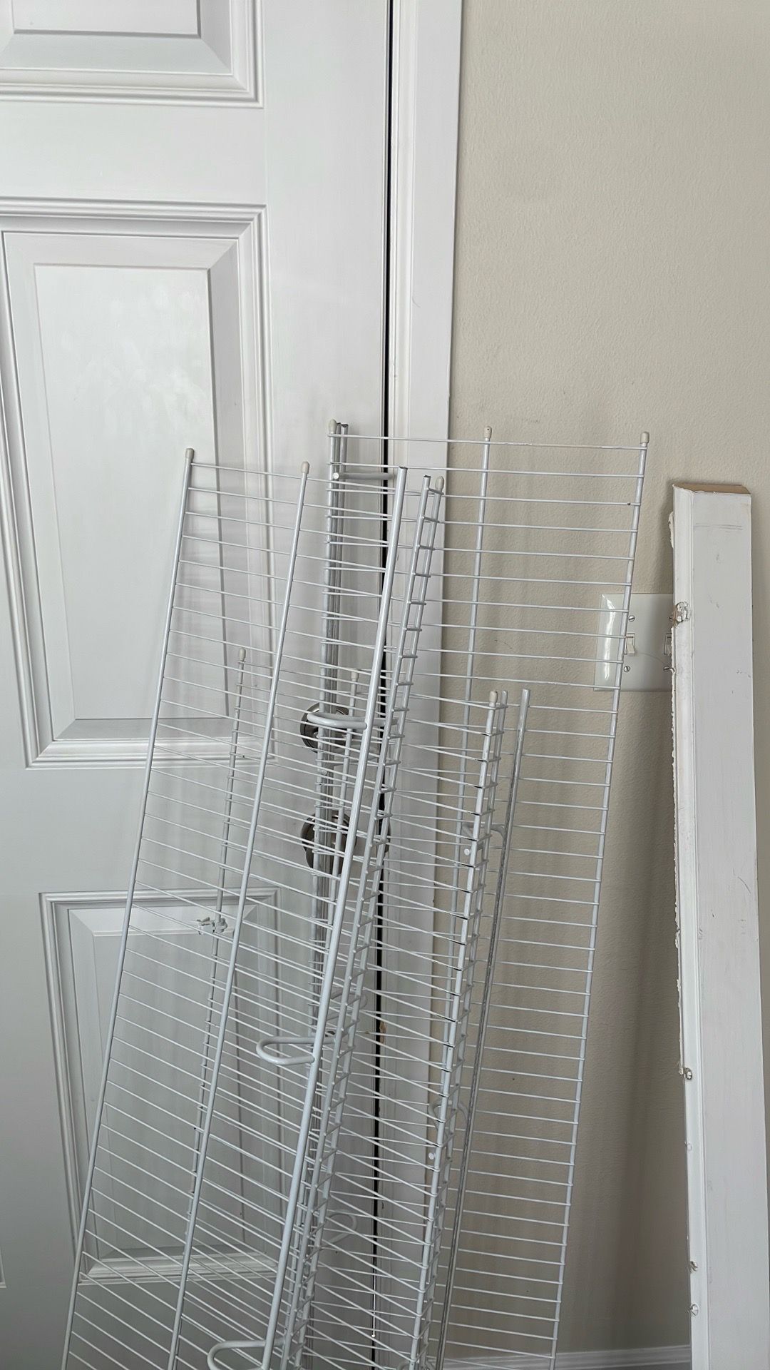 White closet rack shelves