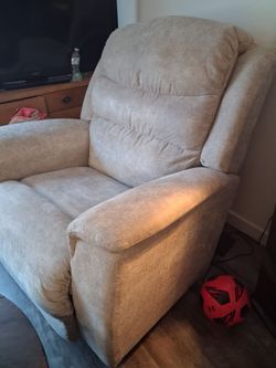 Beige Fabric Recliner Chair