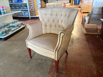 Formal Button Tufted Chair with Nailhead Trim