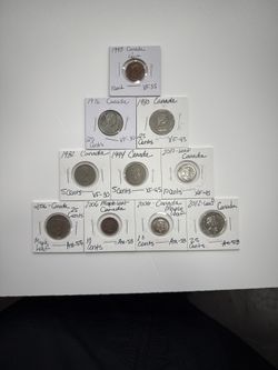 Collection Of Canadian Coins Mixed A Lot Of 10