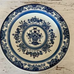 Large Vintage Delft Stoneware Platter