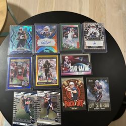 11 Patriot Cards, 4 Rookie Drake Mayes, 3 Numbered Cards And 3 Autographs. 7 RCs