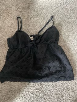 Black floral tank
