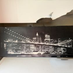 3 Foot Canvas Picture Of The Brooklyn Bridge With New York City Skyline