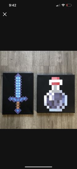 Hand Painted Minecraft Kids Room Canvas Paintings