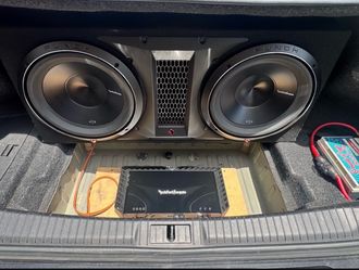 Rockford Fosgate Punch P3 Dual Subwoofer Setup with Amplifier and Battery