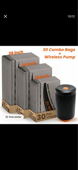 Vacuum Packing Pump Storage Bags, Rechargeable Wireless Pump Travel Storage Bags Set - 30 Pack Portable Space Saver Bags