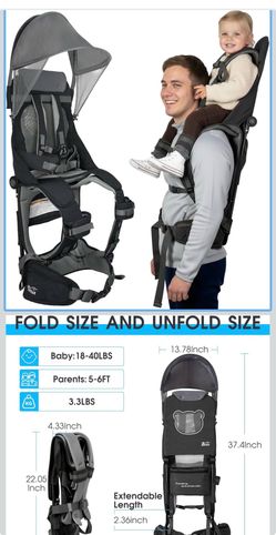 WIPHA Hiking Backpack Carrier, Lightweight Toddler Shoulder Carrier with Sun Shade, Saddle Toddler Backpack for Kids 6 Months to 2 Years Old