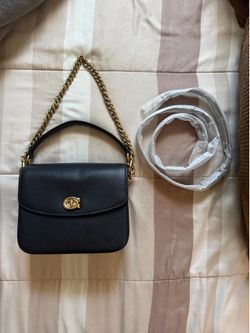 Coach Cassie Crossbody 19 in Black Pebble Leather