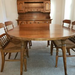 Vintage 7 Pc Solid Pecan Dining Set
