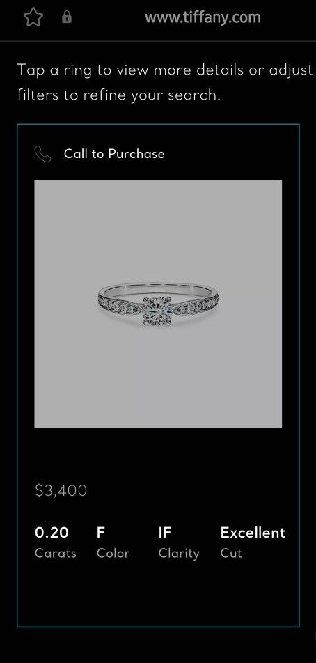 Tiffany Harmony Round Brilliant Engagement Ring With Platinum Band. 21 Carat