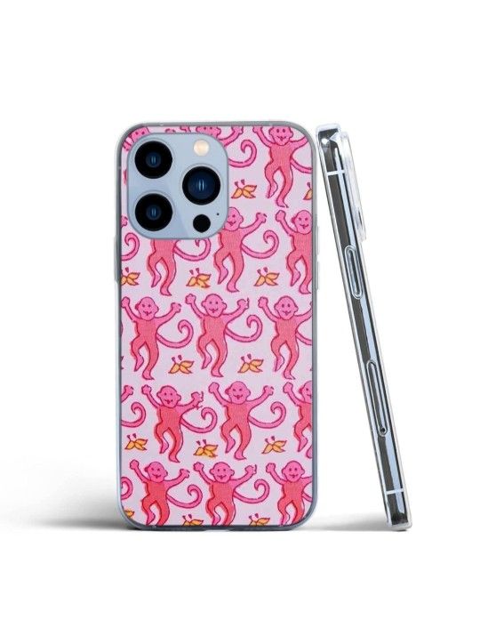 Compatible with iPhone 15 Pure Case Monkeys Roller Pure Clear Funny Cute Accessories Rabbit Charm